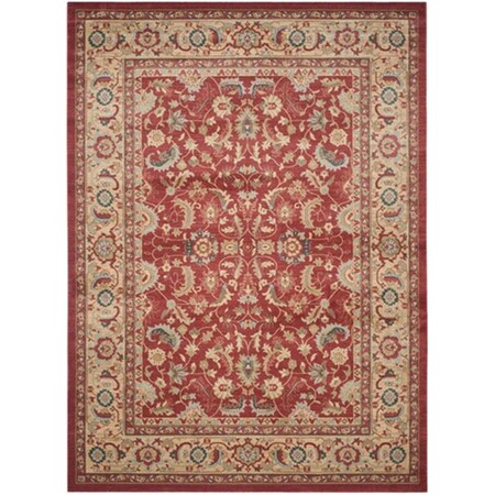 Safavieh Mahal Power Loomed Rectangle Rug- Red - Natural- 9 x 12 ft. MAH699A-9